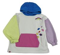 Bielo-farebná mikina s Lego kostkami a kapucňou Primark