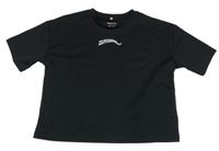 Čierne športové crop tričko s nápisom H&M