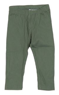 Khaki rebrované legíny H&M