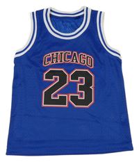 Modré perforované športové tielko s číslom