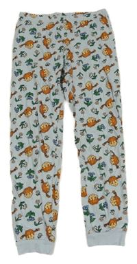 Světlemodré květované pyžamové kalhoty s Pippi Dlouhou Punčochou H&M