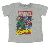 Sivé melírované tričko s Marvel zn. Pep&Co