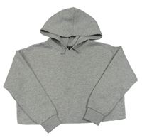 Sivá melírovaná crop mikina s kapucňou New Look