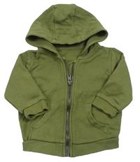 Khaki propínací mikina s kapucí M&S