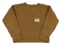 Hnedá mikina s vreckom a nášivkou kiabi