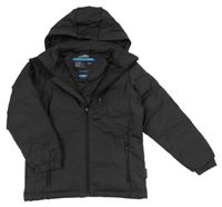 Antracitová šusťáková zimní funkční bunda s logem a kapucí Trespass