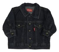 Tmavomodrá riflová bunda s kapsami 