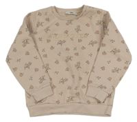 Světlerůžová květovaná mikina se zlatým nápisem C&A