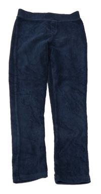 Tmavomodré sametové žebrované tregíny Nutmeg