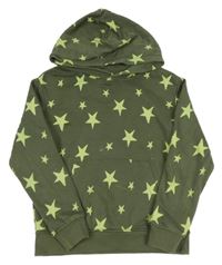 Tmavozelená mikina s hviezdami a kapucňou H&M