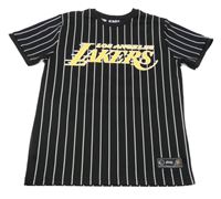 Čierne pruhované športové tričko s nápisem - Lakers Primark