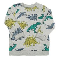 Sivá mikina s farebnymi dinosaurami Matalan