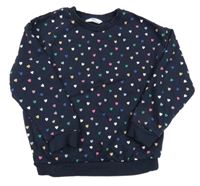 Tmavomodrá mikina s farebnými srdiečkami M&S