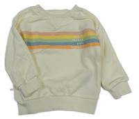 Smotanová mikina s farebnymi pruhmi Primark