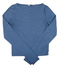 Tmavomodré crop triko H&M
