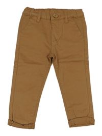 Hnedé plátenné chino nohavice dunnes