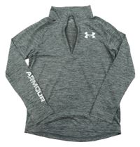 Tmavošedé melírované funkční triko s logem Under Armour