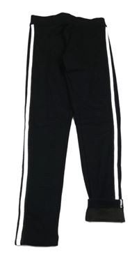 Černo-bílé zateplené legíny s pruhy C&A