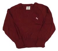 Vínový sveter s výšivkou H&M