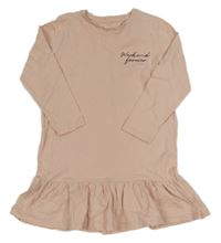 Růžová šatová tunika s nápisem V by Very