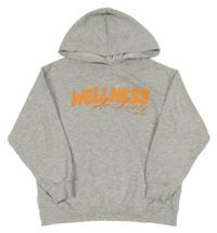 Svetlosivá melírovaná mikina s nápisom a kapucňou New Look