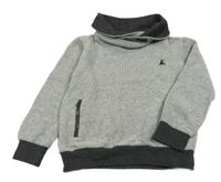 Šedá melírovaná mikina s límcem Primark