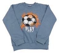 Šedomodrá mikina s loptou