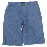 Modré lněné kraťasy C&A