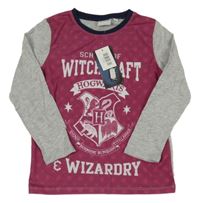Nové - Ružovo-sivé tričko s nápisy - Harry Potter