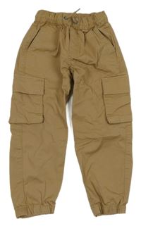 Hnědé plátěné cargo cuff kalhoty C&A