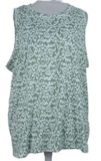 Dámsky kaki-biely vzorovaný top zn. M&S