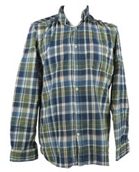 Pánská tmavomodro-khaki kostkovaná košile H&M