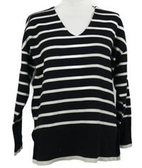 Dámský černo-bílý pruhovaný svetr MNG 