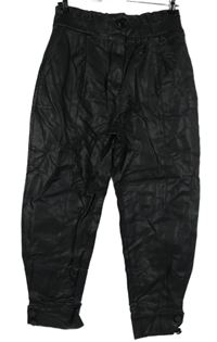 Dámské černé koženkové barrel kalhoty Iorane 