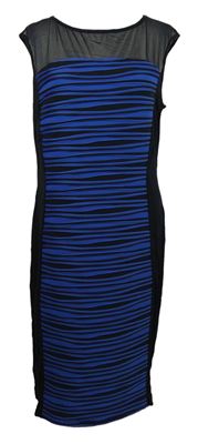 Dámské černo-modré plisované midi šaty Roman