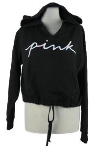 Dámská černá crop mikina s logem a kapucí Victoria´s Secret 