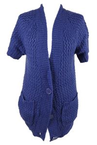 Dámská modrá svetrová propínací vesta Atmosphere