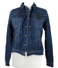 Dámská tmavomodrá riflová crop bunda Up2Fashion 