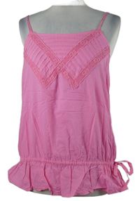 Dámský růžový top s krajkou Next 