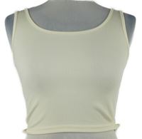 Dámsky smotanový rebrovaný crop top