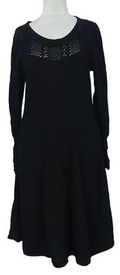 Dámske čierne svetrové šaty