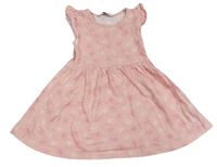 Svetloružové bavlnené šaty so srdiečkami Primark