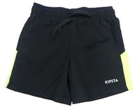 Čierno-neónově žlté šušťákové kraťasy s logom zn. kipsta