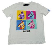 Bílo-barevné tričko Fortnite