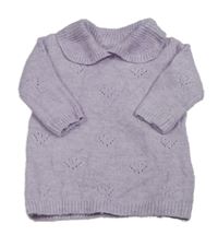 Fialové pletené šaty s golierikom Primark