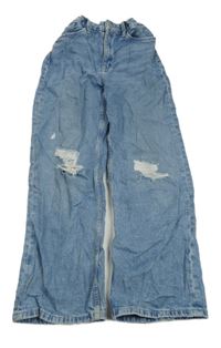 Modré wide leg rifle s prošoupáním H&M