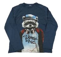 Tmavomodré triko s mývalem C&A