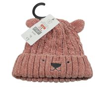 Nové - Růžová žinylková čepice s medvědem F&F vel.146-158