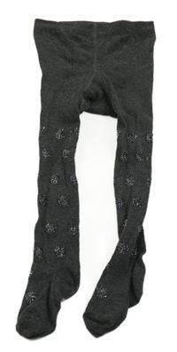 Tmavosivé bodkovaná é pančuchy