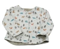 Biela obojstranná prepínaci mikina so zvieratkami